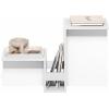 Furinno BOYATE Side Table, Valley Shaped End Table, with Tiered Levels and Magazine Rack, for Living Room, White(White)