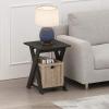 Furinno Modern Simplistic Side Table, 2-Tier Square End Table with Lower Open Shelf and X-Legs, Criss-Crossed Night Stand, Bedside Table, for Living Room, Bedroom, Espresso(Espresso)