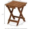 Furinno TIOMAN Folding Outdoor Side Table, Patio End Table, Portable Wood Coffee Table for Balcony, Garden, Porch, Teak Oil Finish, Light Wood(13.7″D x 14.1″W)
