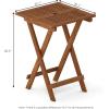 Furinno TIOMAN Folding Outdoor Side Table, Patio End Table, Portable Wood Coffee Table for Balcony, Garden, Porch, Teak Oil Finish, Light Wood(20.1″D x 20.1″W)