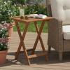 Furinno TIOMAN Folding Outdoor Side Table, Patio End Table, Portable Wood Coffee Table for Balcony, Garden, Porch, Teak Oil Finish, Light Wood(20.1″D x 20.1″W)