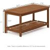 Furinno TIOMAN Outdoor Patio Coffee Table, Small Wood Outdoor Table with X-Frame Design, Teak Oil Finish Patio Side Table for Garden, Porch, Deck or Balcony, Light Wood(2-Tier  17.8 x 35.4 x 17)