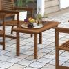 Furinno TIOMAN Outdoor Patio Coffee Table, Small Wood Outdoor Table with X-Frame Design, Teak Oil Finish Patio Side Table for Garden, Porch, Deck or Balcony, Light Wood(17.3 x 35.2 x 16.9)
