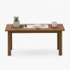 Furinno TIOMAN Outdoor Patio Coffee Table, Small Wood Outdoor Table with X-Frame Design, Teak Oil Finish Patio Side Table for Garden, Porch, Deck or Balcony, Light Wood(17.3 x 35.2 x 16.9)