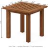 Furinno TIOMAN Patio Table, Outdoor Side Table, Patio End Table, Coffee Table in Teak Oil, for Patio, Garden, Porch, Light Wood(17.5″D x 17.7″W)