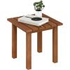 Furinno TIOMAN Patio Table, Outdoor Side Table, Patio End Table, Coffee Table in Teak Oil, for Patio, Garden, Porch, Light Wood(17.72″D x 17.72″W)