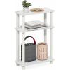 Furinno Turn-N-Tube Narrow Side Table, 3-Tier Rectangular Modern End Table with Storage Shelf, Slim Toolless Assembly Nightstand, Night Stand, Bedside Table, for Living Room, Bedroom, Amber Pine(White/White)