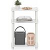 Furinno Turn-N-Tube Narrow Side Table, 3-Tier Rectangular Modern End Table with Storage Shelf, Slim Toolless Assembly Nightstand, Night Stand, Bedside Table, for Living Room, Bedroom, Amber Pine(White/White)