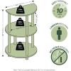 Furinno Turn-N-Tube Side Table, 3-Tier Round Modern End Table, Half Round Table Top Night Stand, Toolless Nightstand, Bedside Table, Open Shelf, for Living Room, Bedroom, Amber Pine(Amber Pine/Black)