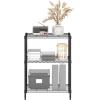 Furinno Wayar 3-Tier Metal Storage Shelf Rack, 23 x 13 x 30, Black