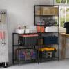 Furinno Wayar 3-Tier Metal Storage Shelf Rack, 23 x 13 x 30, Black