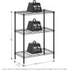 Furinno Wayar 3-Tier Metal Storage Shelf Rack, 23 x 13 x 30, Black