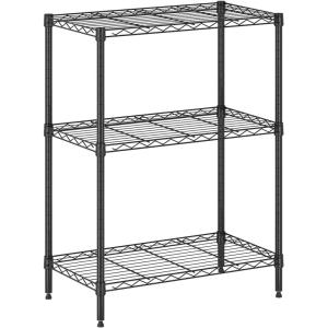 Furinno Wayar 3-Tier Metal Storage Shelf Rack, 23 x 13 x 30, Black