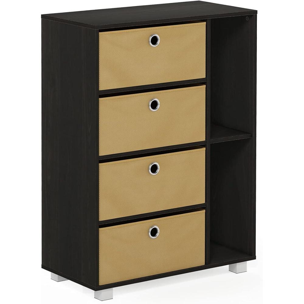 imageFurinno Multipurpose Storage Cabinet w4 Bin Drawers EspressoBrownEspressoBrown
