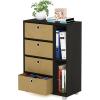 Furinno Multipurpose Storage Cabinet w/4 Bin Drawers, Espresso/Brown(Espresso/Brown)