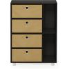 Furinno Multipurpose Storage Cabinet w/4 Bin Drawers, Espresso/Brown(Espresso/Brown)
