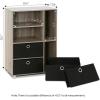 Furinno Multipurpose Storage Cabinet w/4 Bin Drawers, Espresso/Brown(French Oak Grey/Black)