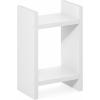 Furinno Viola Side Table, 2-Tier Modern End Table with Open Shelf, 1.2-Inch Extra Thick Frame Night Stand, Open Back Bedside Table, Easy Assembly, for Living Room, Bedroom, White(2-Tier)