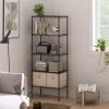 Furinno Wayar 5-Tier Metal Storage Shelf Rack, 24 x 14 x 60, Black(Black)