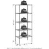 Furinno Wayar 5-Tier Metal Storage Shelf Rack, 24 x 14 x 60, Black(Black)