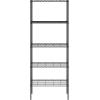 Furinno Wayar 5-Tier Metal Storage Shelf Rack, 24 x 14 x 60, Black(Black)