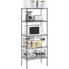 Furinno Wayar 5-Tier Metal Storage Shelf Rack, 24 x 14 x 60, Black(Black)
