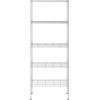 Furinno Wayar 5-Tier Metal Storage Shelf Rack, 24 x 14 x 60, Black(Stainless Steel)