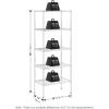 Furinno Wayar 5-Tier Metal Storage Shelf Rack, 24 x 14 x 60, Black(Stainless Steel)