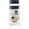 Furinno Wayar 5-Tier Metal Storage Shelf Rack, 24 x 14 x 60, Black(Stainless Steel)