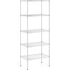 Furinno Wayar 5-Tier Metal Storage Shelf Rack, 24 x 14 x 60, Black(Stainless Steel)