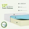 Furinno Tidur Cooling Gel Memory Foam Mattress, 12 Inch, Full(Twin)