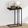Furinno CAMNUS Night Stand, C-Shape Nightstand, Metal Frame Side Table, End Table, Bedside Table, for Living Room, Bedroom, Americano(Americano)