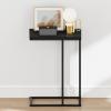Furinno CAMNUS Night Stand, C-Shape Nightstand, Metal Frame Side Table, End Table, Bedside Table, for Living Room, Bedroom, Americano(Americano)