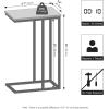 Furinno CAMNUS Night Stand, C-Shape Nightstand, Metal Frame Side Table, End Table, Bedside Table, for Living Room, Bedroom, Americano(Columbia Walnut)
