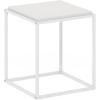 Furinno CAMNUS Night Stand, C-Shape Nightstand, Metal Frame Side Table, End Table, Bedside Table, for Living Room, Bedroom, Americano(Solid White/White)