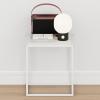 Furinno CAMNUS Night Stand, C-Shape Nightstand, Metal Frame Side Table, End Table, Bedside Table, for Living Room, Bedroom, Americano(Solid White/White)