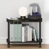 Furinno Turn-N-Tube 3-Tier Oval Night Stand, Toolless Assembly Narrow Nightstand, Modern Compact Side Table, End Table, for Living Room, Bedroom, Espresso(Espresso/Black)