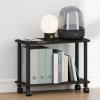 Furinno Turn-N-Tube 3-Tier Oval Night Stand, Toolless Assembly Narrow Nightstand, Modern Compact Side Table, End Table, for Living Room, Bedroom, Espresso(Espresso/Black)