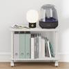 Furinno Turn-N-Tube 3-Tier Oval Night Stand, Toolless Assembly Narrow Nightstand, Modern Compact Side Table, End Table, for Living Room, Bedroom, Espresso(White/White)