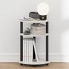 Furinno Turn-N-Tube 3-Tier Oval Night Stand, Toolless Assembly Narrow Nightstand, Modern Compact Side Table, End Table, for Living Room, Bedroom, Espresso(White/Black)