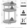 Furinno Turn-N-Tube 3-Tier Oval Night Stand, Toolless Assembly Narrow Nightstand, Modern Compact Side Table, End Table, for Living Room, Bedroom, Espresso(White/Black)
