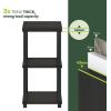 Furinno Turn-N-Tube Night Stand, 2-Tier Thick Tabletop Nightstand with Wheels, Toolless Assembly Side Table, End Table with Open Shelf, for Living Room, Bedroom, Espresso(3-tier)