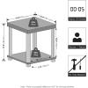 Furinno Turn-N-Tube Night Stand, 2-Tier Thick Tabletop Nightstand with Wheels, Toolless Assembly Side Table, End Table with Open Shelf, for Living Room, Bedroom, Espresso(2-tier)
