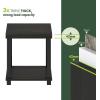 Furinno Turn-N-Tube Night Stand, 2-Tier Thick Tabletop Nightstand with Wheels, Toolless Assembly Side Table, End Table with Open Shelf, for Living Room, Bedroom, Espresso(2-tier)