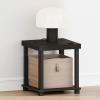 Furinno Turn-N-Tube Night Stand, 2-Tier Thick Tabletop Nightstand with Wheels, Toolless Assembly Side Table, End Table with Open Shelf, for Living Room, Bedroom, Espresso(2-tier)