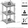 Furinno Turn-N-Tube Night Stand, 2-Tier Thick Tabletop Nightstand with Wheels, Toolless Assembly Side Table, End Table with Open Shelf, for Living Room, Bedroom, Espresso(3-tier)