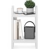 Furinno Viola Tall Night Stand, 2-Tier Bedside Table with Open Shelf, Side Table, End Table, with 1.2-Inch Extra Thick Frame for Living Room, Bedroom, White(2-Tier)