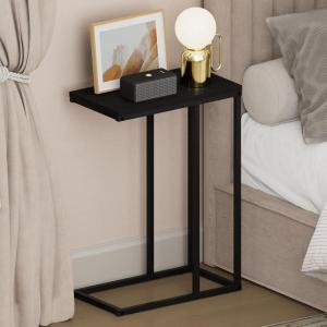 Furinno CAMNUS Night Stand, C-Shape Nightstand, Metal Frame Side Table, End Table, Bedside Table, for Living Room, Bedroom, Americano(Americano)