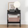 Furinno CAMNUS Night Stand, 2-Tier Metal Frame Nightstand with Open Shelf, Easy Assembly Side Table, End Table, Bedside Table, for Living Room, Bedroom, Americano(Americano)