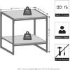 Furinno CAMNUS Night Stand, 2-Tier Metal Frame Nightstand with Open Shelf, Easy Assembly Side Table, End Table, Bedside Table, for Living Room, Bedroom, Americano(Americano)
